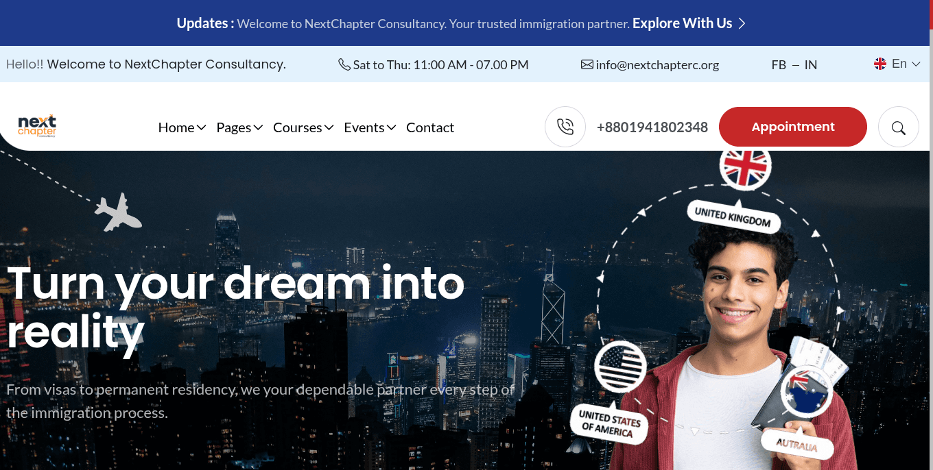 Next Chapter Consultency Full Website in Laravel - Oracron Digital Portfolio Project